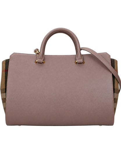 Burberry Leather Weekender Top Handle Shoulder Bag