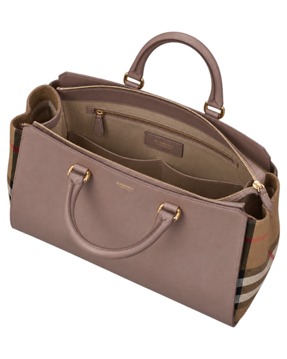 Burberry Leather Weekender Top Handle Shoulder Bag