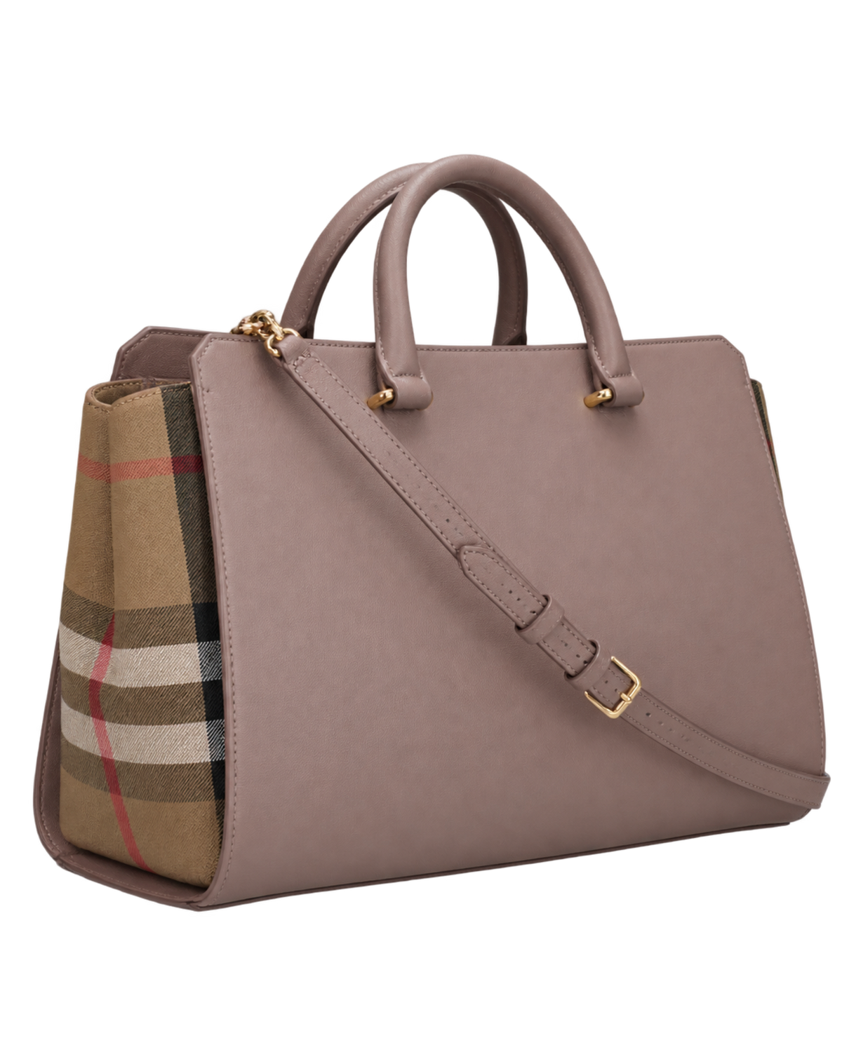 Burberry Leather Weekender Top Handle Shoulder Bag