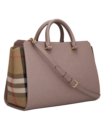 Burberry Leather Weekender Top Handle Shoulder Bag