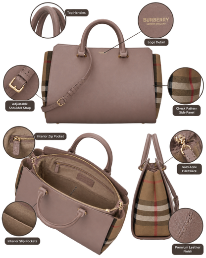 Burberry Leather Weekender Top Handle Shoulder Bag
