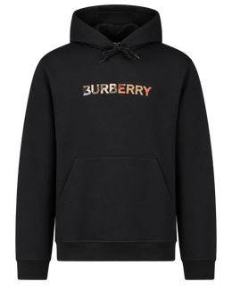 Burberry Logo Embroidered Hoodie Black