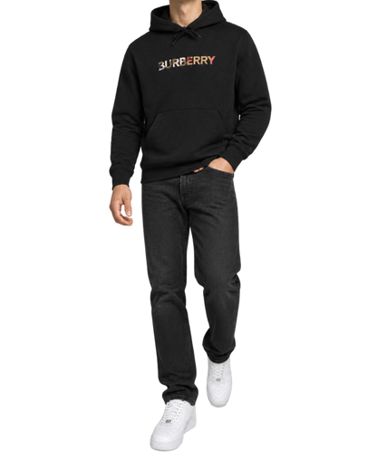 Burberry Logo Embroidered Hoodie Black