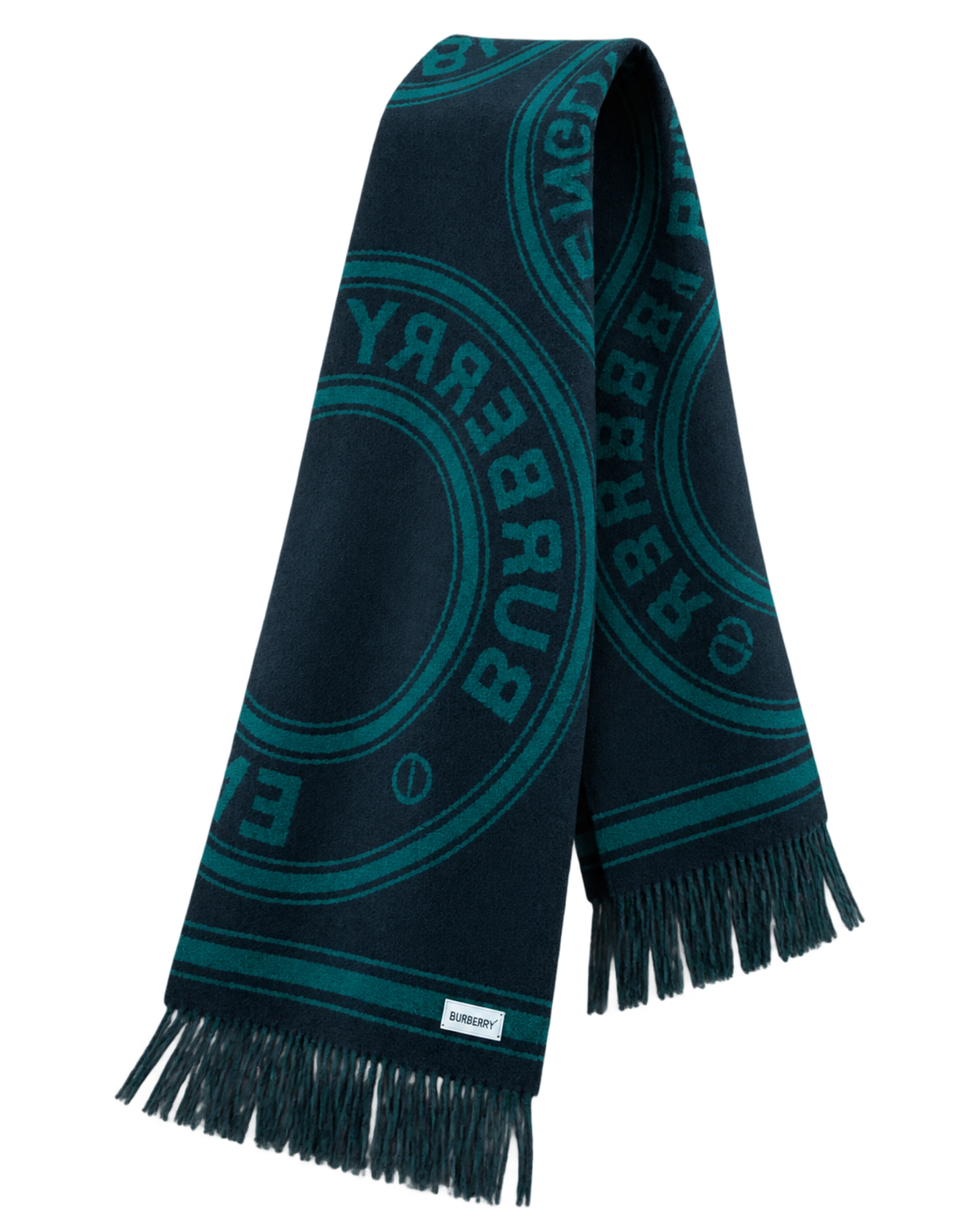 Burberry Logo Print Wool Scarf Made