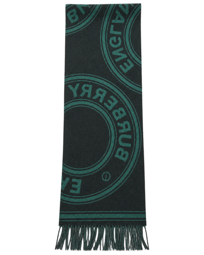 Burberry Logo Print Wool Scarf Made