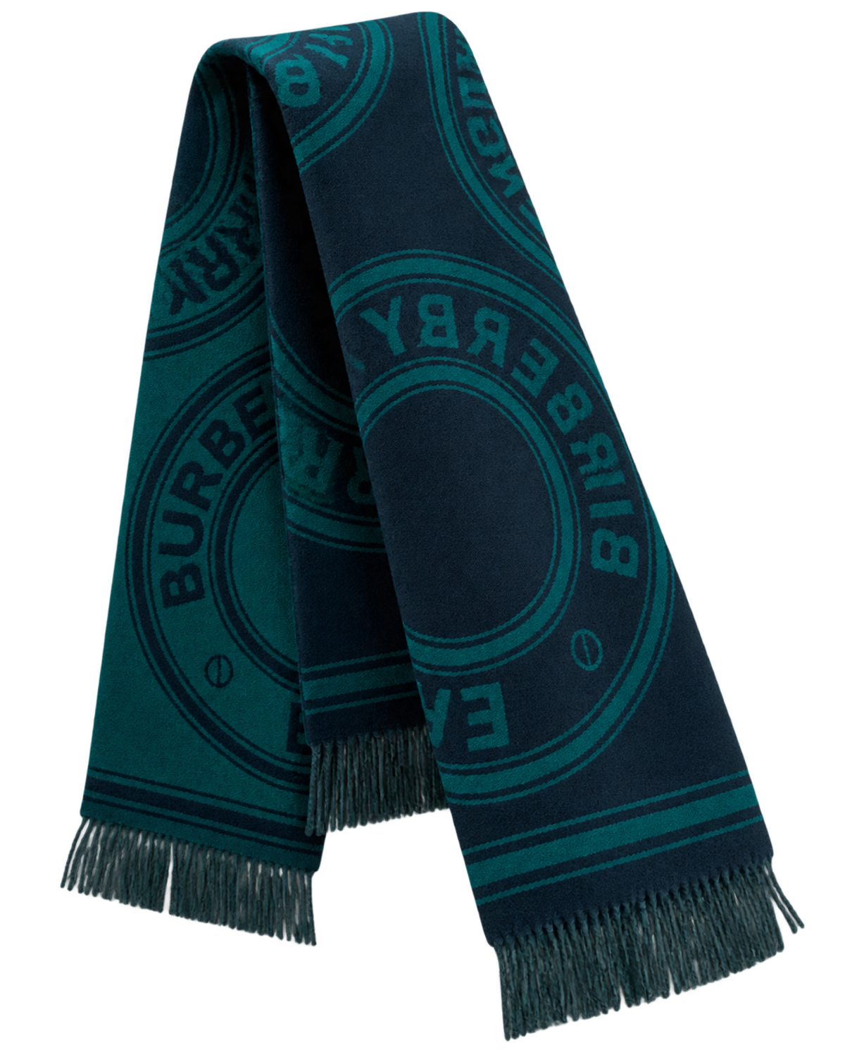 Burberry Logo Print Wool Scarf Made