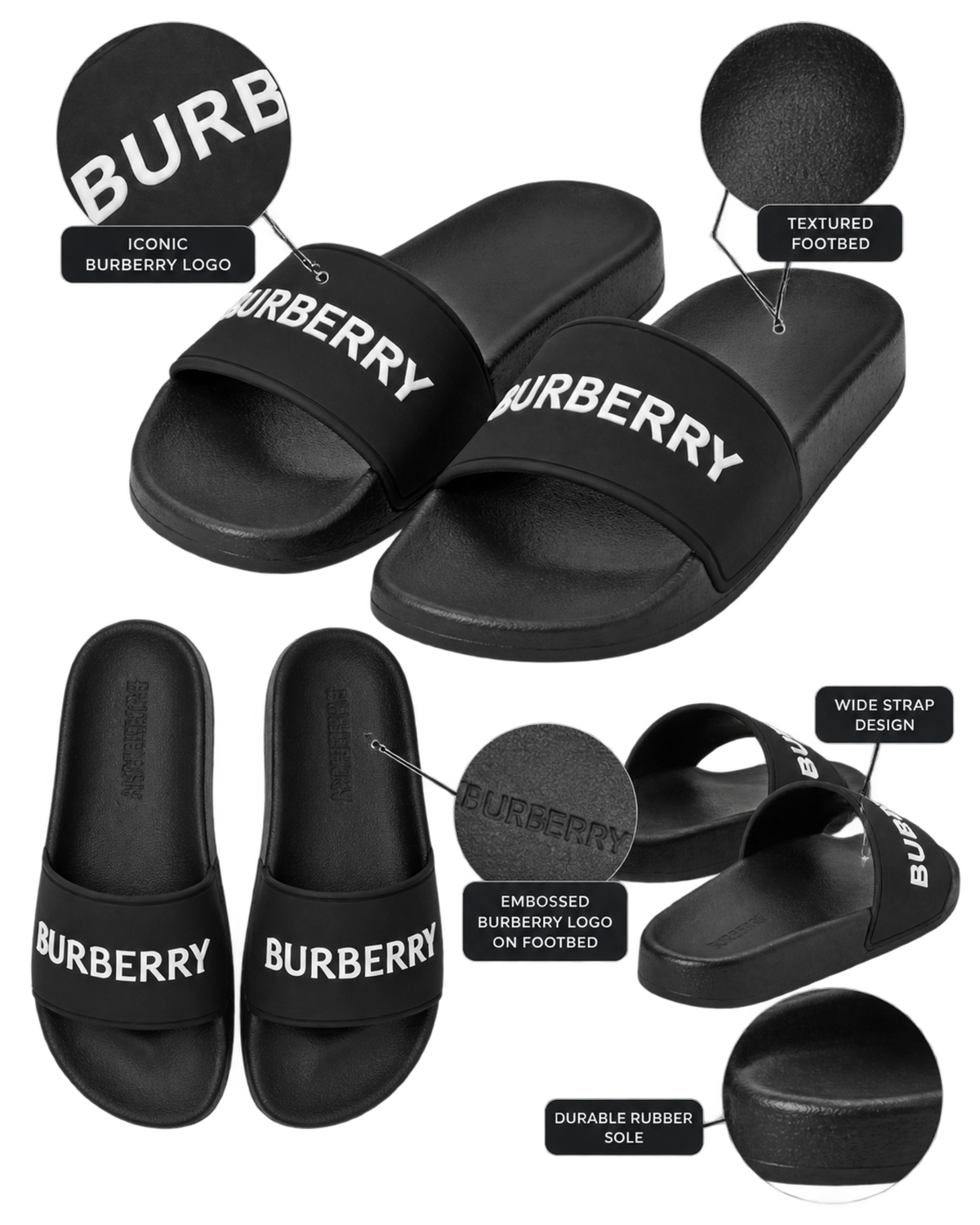 Burberry logo slides