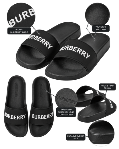 Burberry logo slides