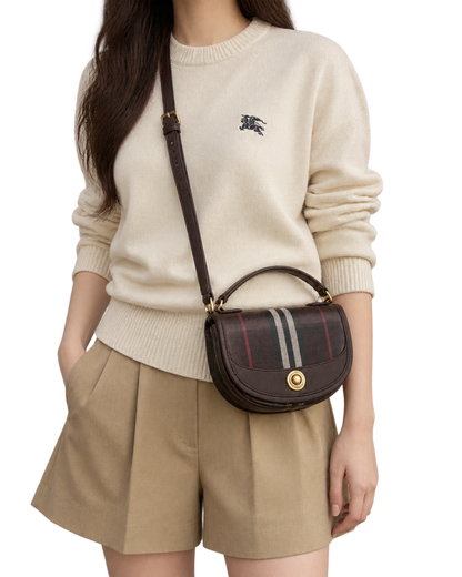 Burberry Mahogany Multicolor Highlands Mini Cross Body Bag