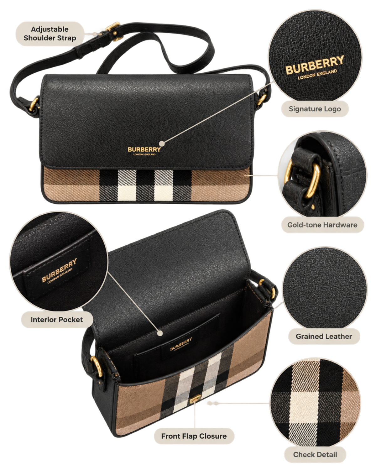Burberry 'New Hampshire' Leather Shoulder Bag