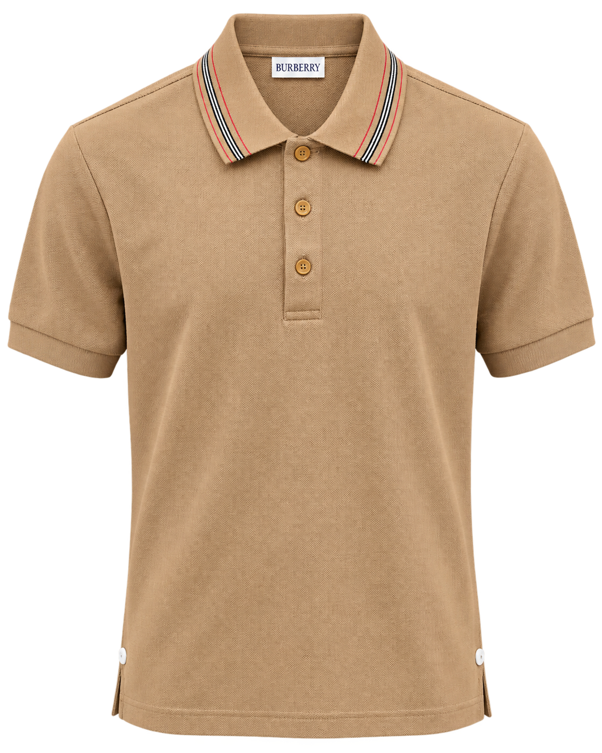 Burberry Pierson Cotton Polo Shirt In Soft Fawn