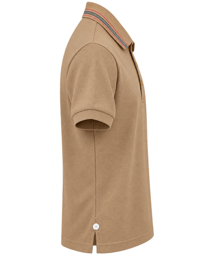 Burberry Pierson Cotton Polo Shirt In Soft Fawn