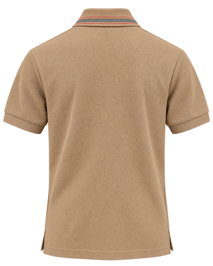 Burberry Pierson Cotton Polo Shirt In Soft Fawn