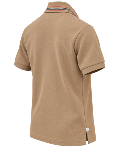 Burberry Pierson Cotton Polo Shirt In Soft Fawn