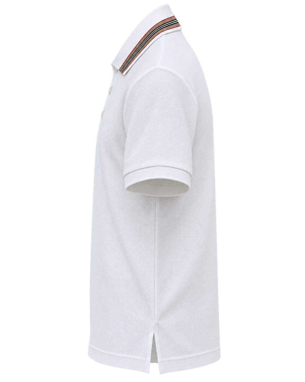 Burberry Short-Sleeve Textured Polo Shirt With Multicolored Collar