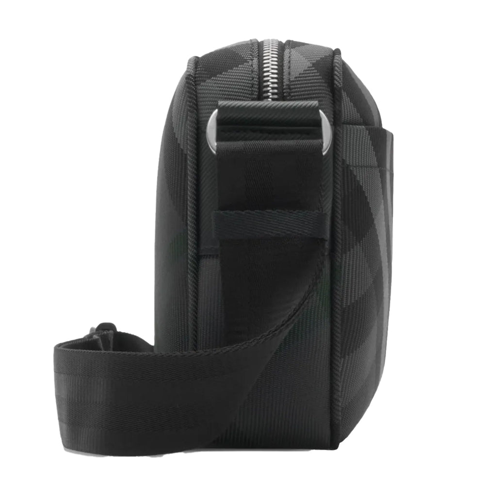 Burberry Slim Grid Crossbody Bag in Charcoal Black