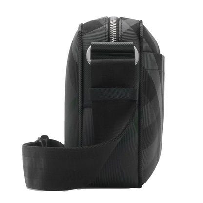 Burberry Slim Grid Crossbody Bag in Charcoal Black