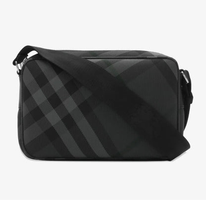 Burberry Slim Grid Crossbody Bag in Charcoal Black