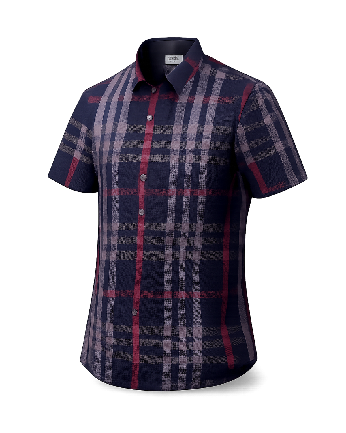 Burberry Slm Fit Navy Check Cotton Shirt