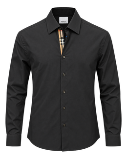 Burberry Solid Shirt In Black