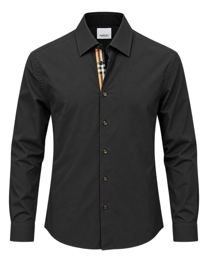 Burberry Solid Shirt In Black