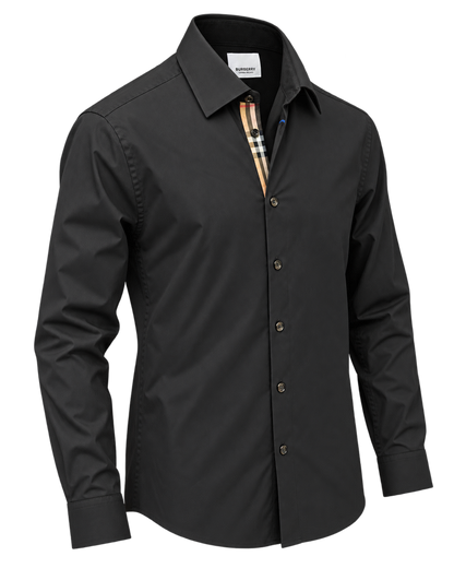 Burberry Solid Shirt In Black
