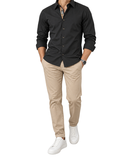 Burberry Solid Shirt In Black