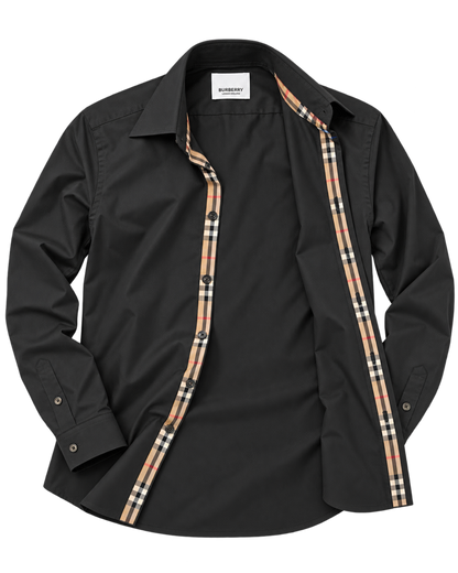 Burberry Solid Shirt In Black