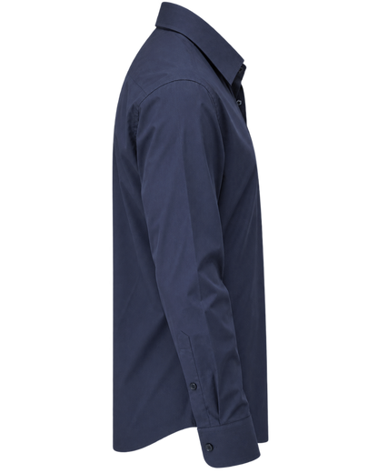 Burberry Solid Shirt In Navy