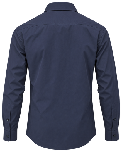 Burberry Solid Shirt In Navy