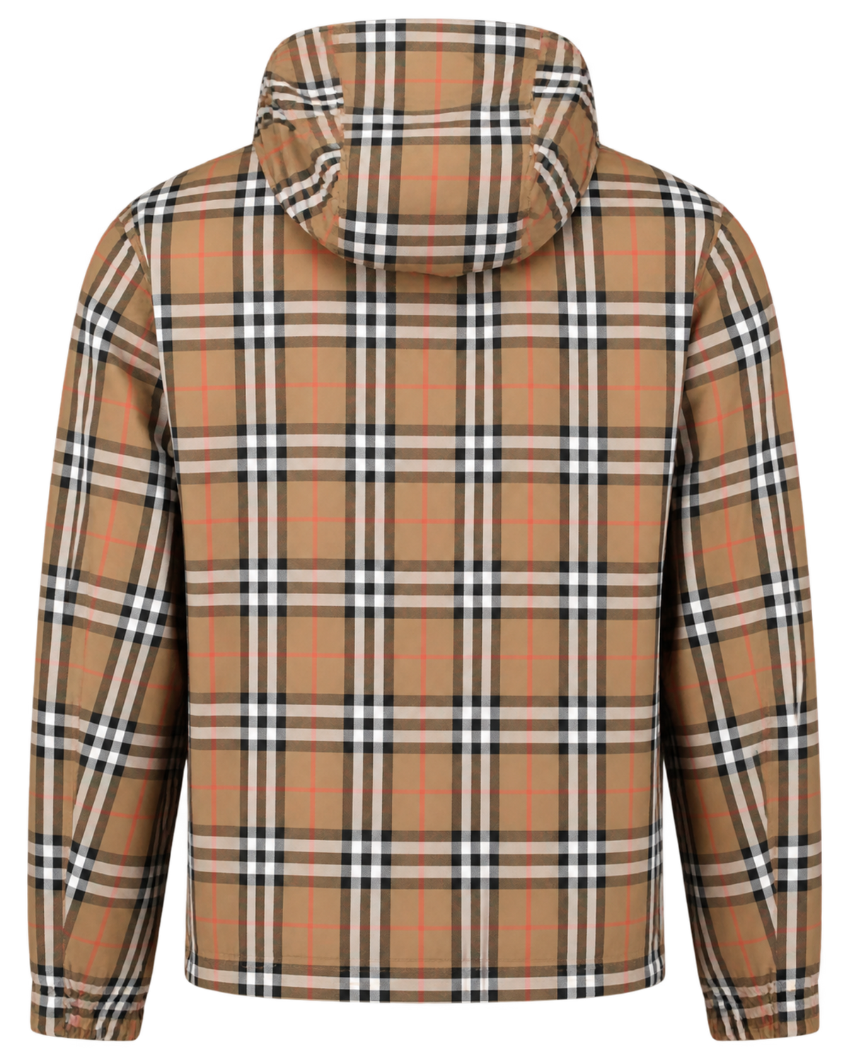 Burberry 'Stanford' Zip-Up Check Reversible Hooded Jacket Black & Check