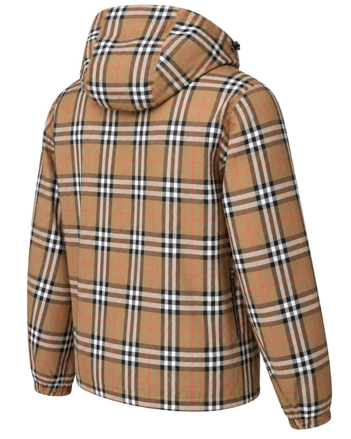 Burberry 'Stanford' Zip-Up Check Reversible Hooded Jacket Black & Check