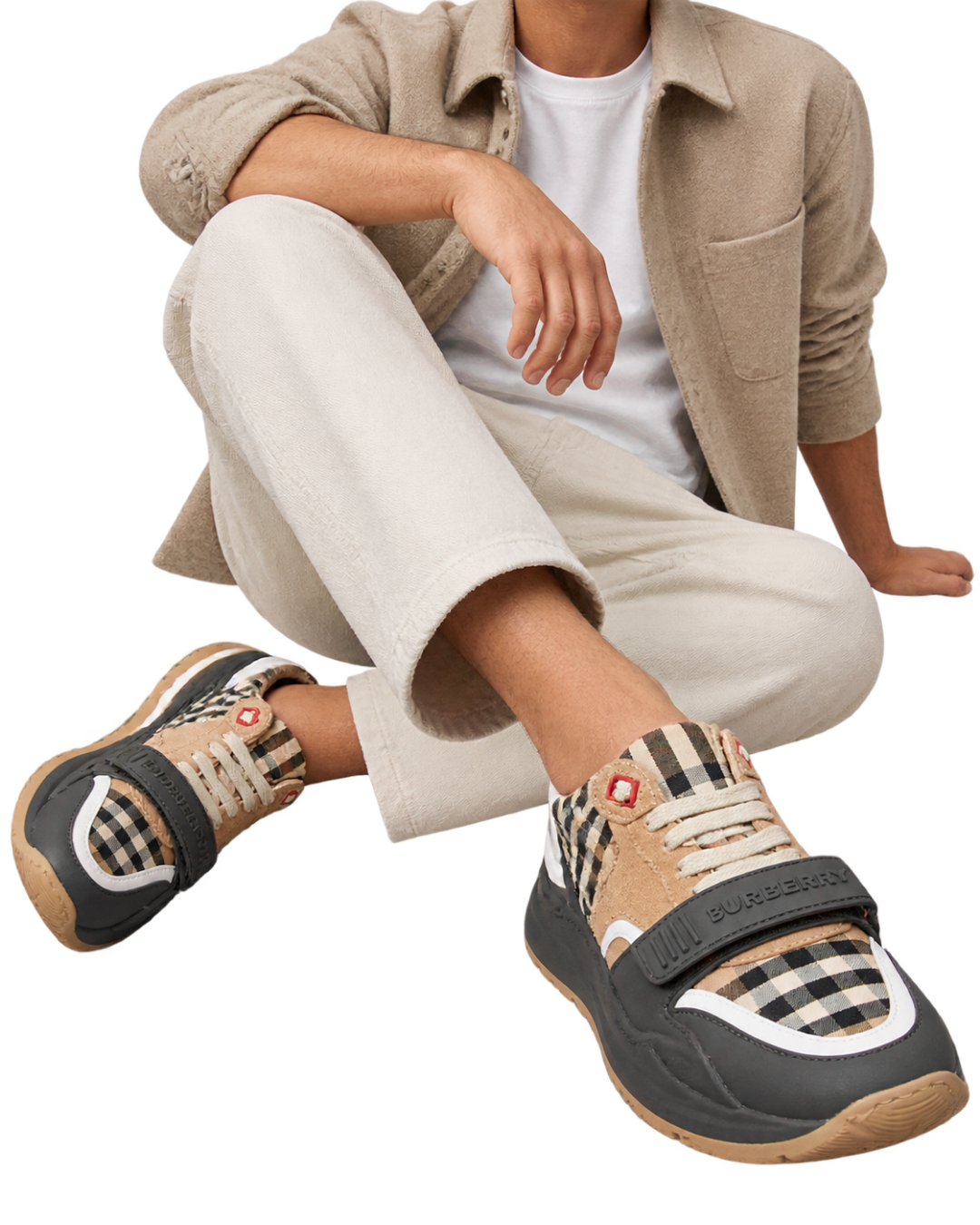 Burberry Tan & Grey Ramsey Sneaker