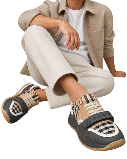 Burberry Tan & Grey Ramsey Sneaker