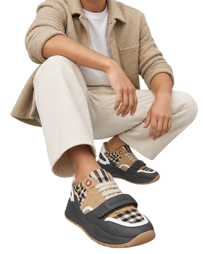 Burberry Tan & Grey Ramsey Sneaker