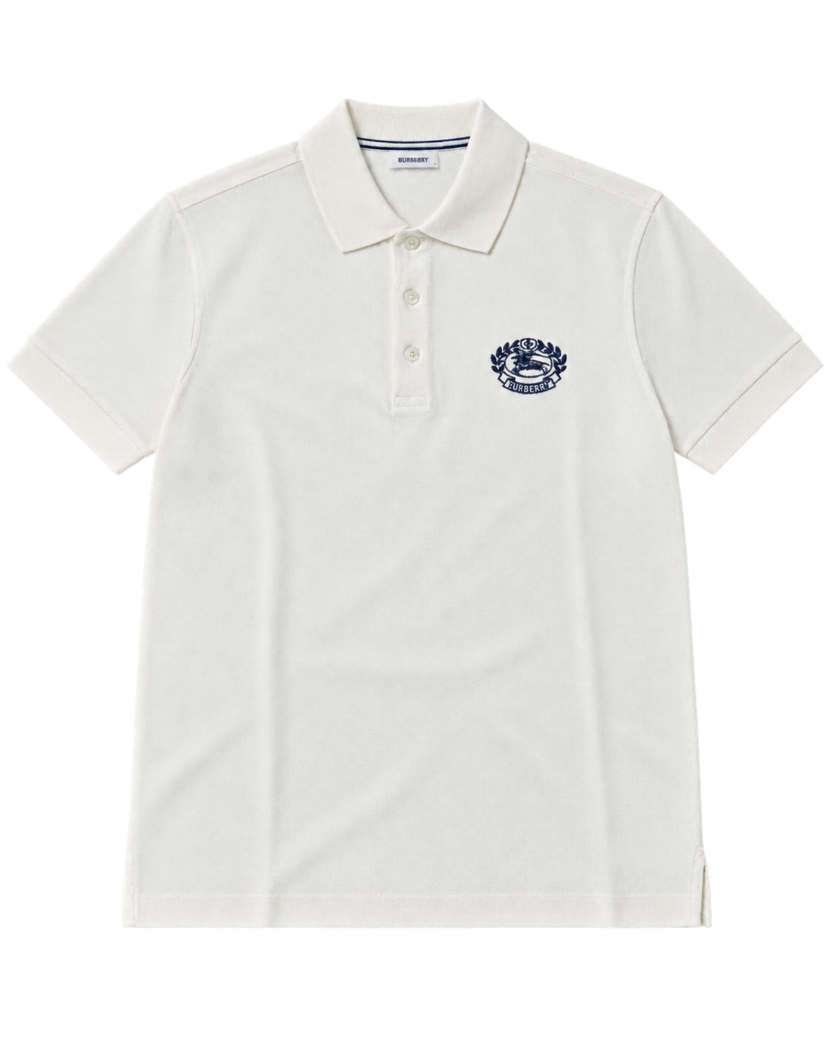 Burberry White cotton piqué polo shirt