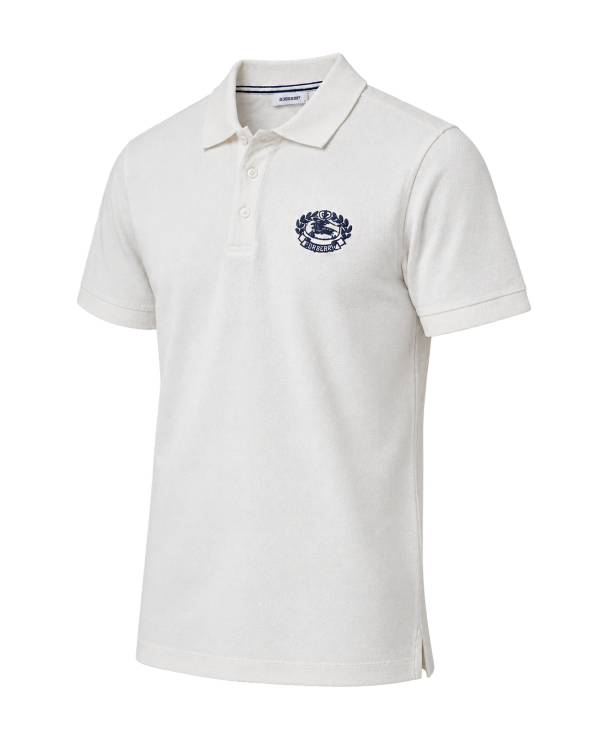 Burberry White cotton piqué polo shirt