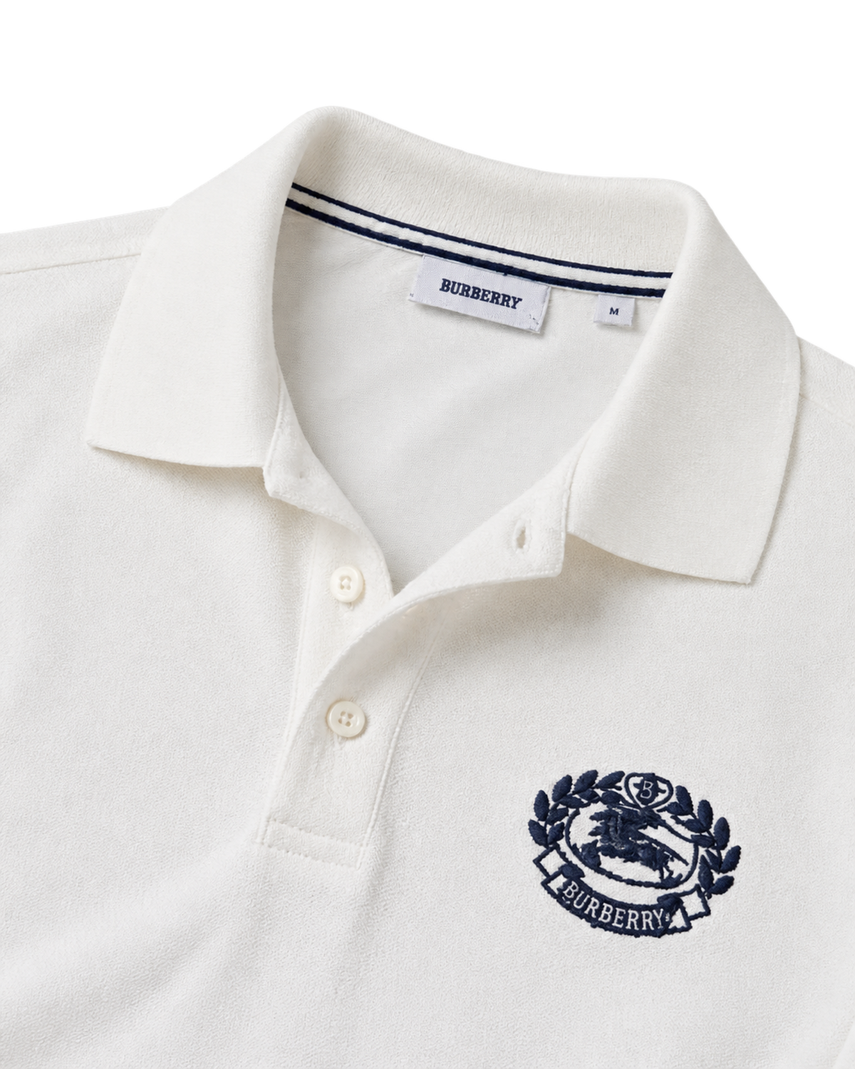Burberry White cotton piqué polo shirt