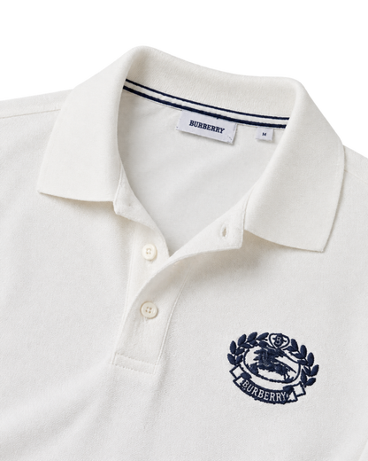 Burberry White cotton piqué polo shirt