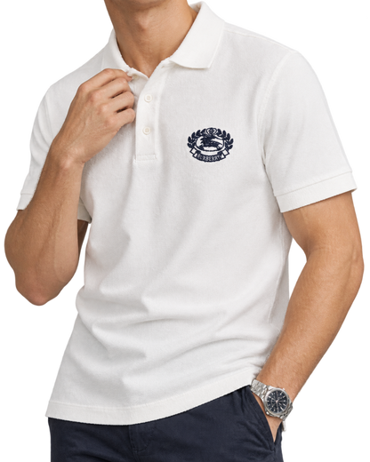 Burberry White cotton piqué polo shirt