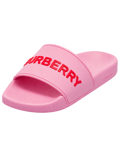 Burberry Women's Furley Logo Slide in Bubblegum Pink