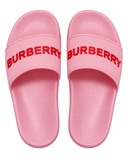 Burberry Women's Furley Logo Slide in Bubblegum Pink