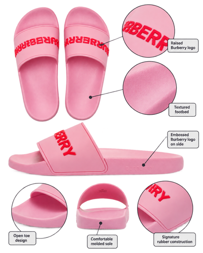 Burberry Women's Furley Logo Slide in Bubblegum Pink