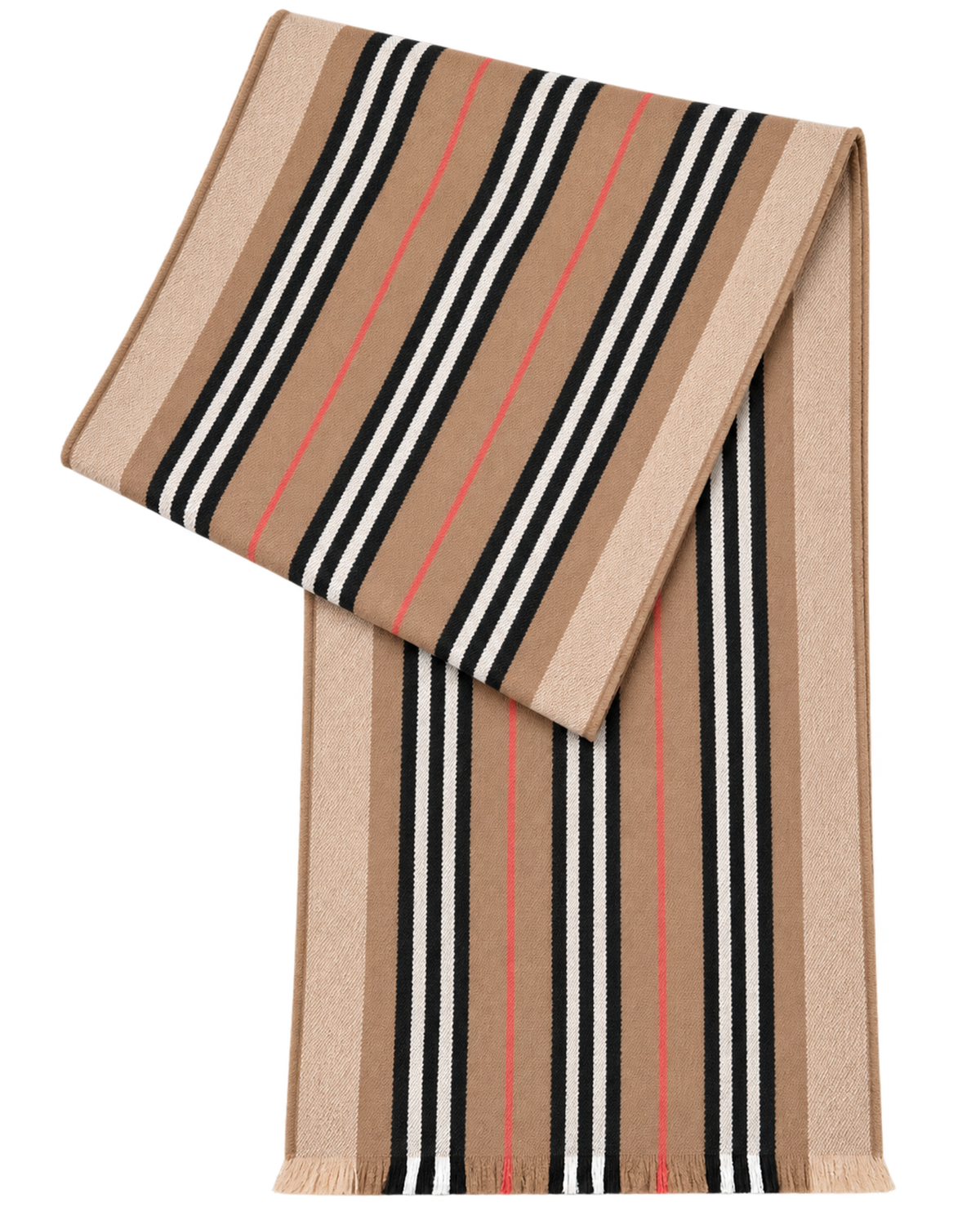 BURBERRYClassic striped double-sided printed wool long scarf