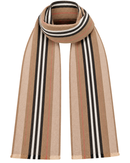 BURBERRYClassic striped double-sided printed wool long scarf