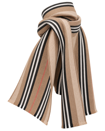 BURBERRYClassic striped double-sided printed wool long scarf