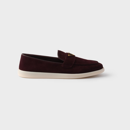 Burgundy Suede leather loafers