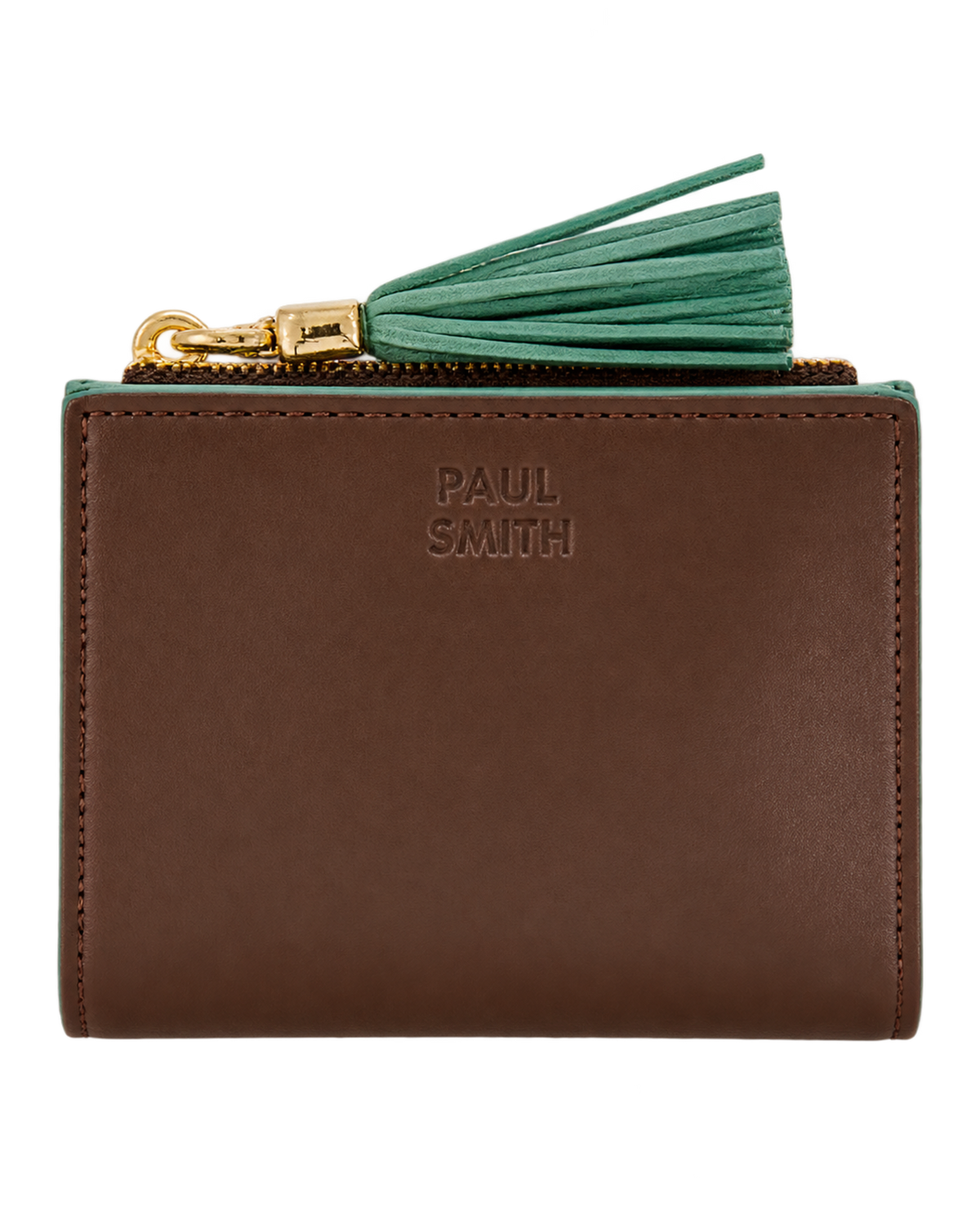 Burnt and Aquamarine Small Leather Wallet