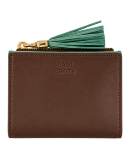 Burnt and Aquamarine Small Leather Wallet
