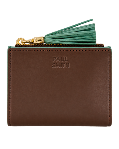 Burnt and Aquamarine Small Leather Wallet